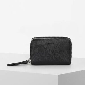 All Saints Black Pebbled Leather Wallet